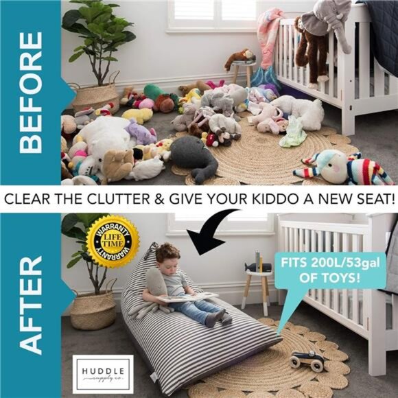 Stuffed Animal Bean Bag Storage Extra Large Designer Beanbag Chairs for Kids - Picture 2 of 6